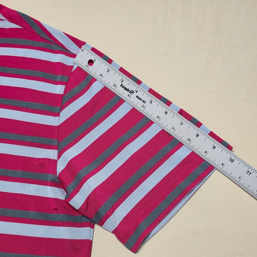 Nike Golf Tour Performance Dri-FIT Striped Polo Shirt Mens Large Red Pullover - Picture 4 of 8